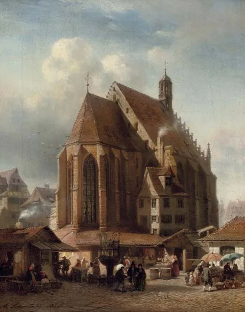 Albert Schwendy, A view of the Frauenkirche, Nuremberg
