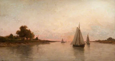 Augustus Jules Bouvier, A Calm Evening in the Scheldt