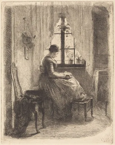 Philipp Rumpf, Young Woman Reading by a Window