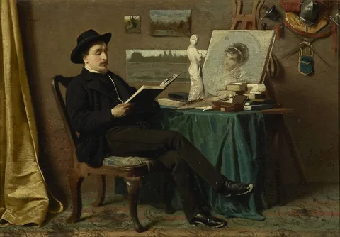 Tito Conti, Seated man reading