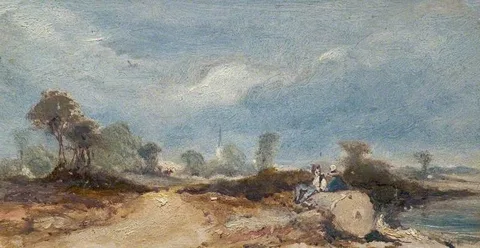 Claude Thomas Stanfield Moore, Rural Landscape with Figures and a Church*