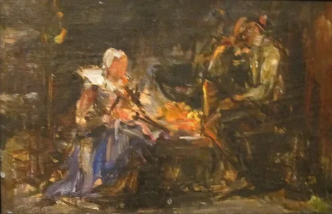 Henry Mosler, Sketch for Chimney Corner