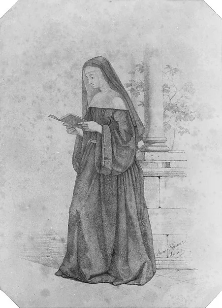 Benno Frederick Toermer, Nun Standing, Reading a Book (from Cropsey Album)