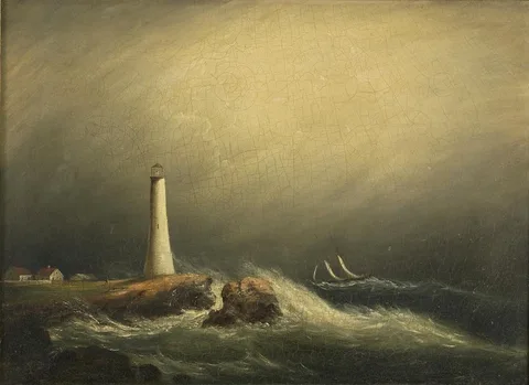 Clement Drew, Ship in a storm off a lighthouse