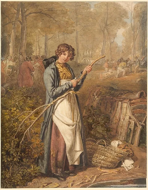 Joshua Cristall, Barking Timber in Wychwood Forest, Oxfordshire