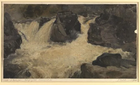 Joshua Cristall, Falls at Pont y Pair, Betwys y Coed, Caernarvonshire