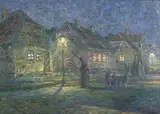 Carl Budtz-Møller, An evening street scenery in a Danish town.