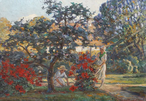 Carl Budtz-Møller, Working in the summer garden.