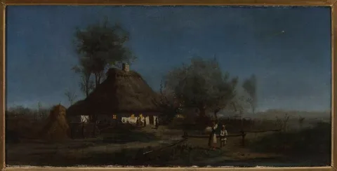 Aleksander Mroczkowski, Village at night – a comet