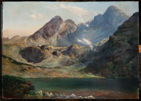 Aleksander Mroczkowski, Zielony Staw (Green Lake) at the Foot of Mounts Kościelec i Świnica