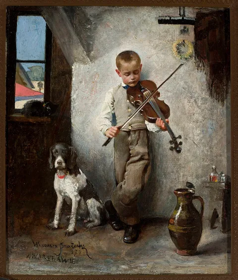 Wandalin Strzałecki, A fiddler.