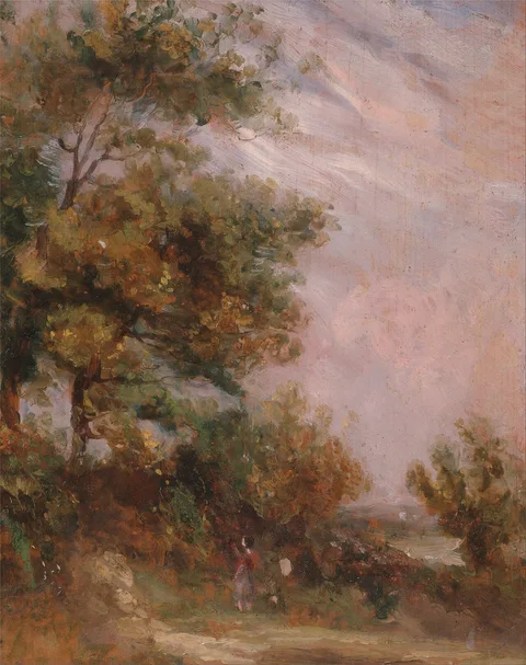 Thomas Churchyard, Landscape with Trees and a Figure