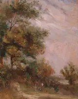 Thomas Churchyard, Landscape with Trees and a Figure