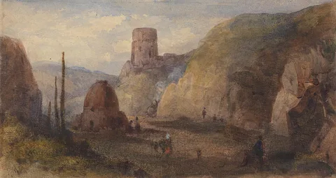 Thomas Miles Richardson, Rocky Landscape with Fort