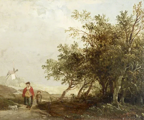 Edward Charles Williams, Mother and Child on a Track by a Coppice