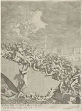 Domenico Rossetti, Vechtpartij op brug in Venetië (linker deel spiegelbeeldig)