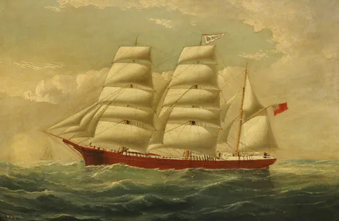 William Howard Yorke, The barque 'J H Marsters' in full sail