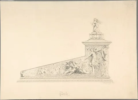 George Clark Stanton, Design for a Desk with Decorations from "A Midsummer Night's Dream"