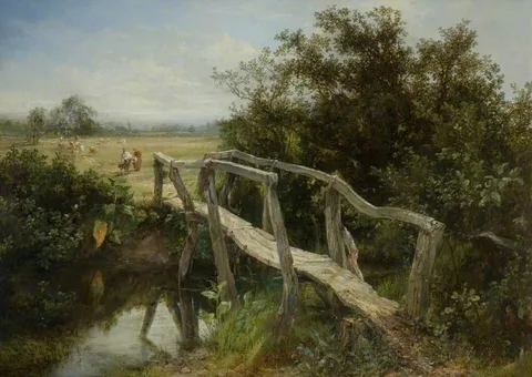 Frederick Henry Henshaw, The Old Footbridge Over The River Cole At Yardley