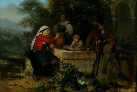 Karel Frans Philippeau, At the fountain