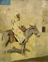 Karl Alexander Brendel, North african scene with a figure on a donkey