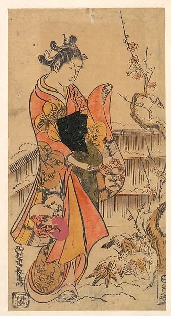 Nishimura Shigenaga, A Young Lady in a Garden
