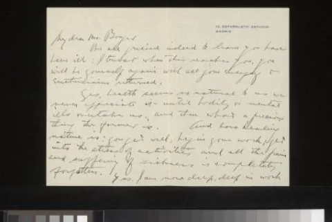 Maurice Fromkes, Brief aan Andries Bonger