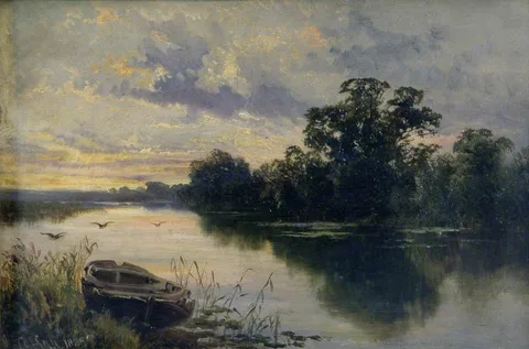 Walter Wallor Caffyn, A Quiet Evening on the Thames Near Sonning, Berkshire