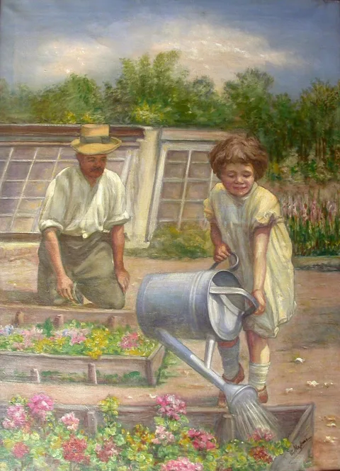 Carl Massmann, Working in the Garden