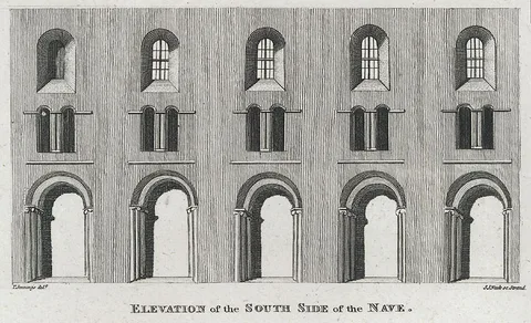 Samuel John Neele, Chepstow Church: Elevation of the south side of the nave
