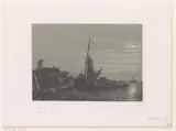 Petrus Paulus Schiedges, Zeilschip op het droge bij maanlicht