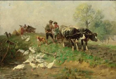 Antonio Montemezzo, Ducks by a Pond