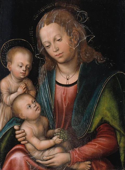 Lucas Cranach, Virgin and Child Adored by the Infant St John