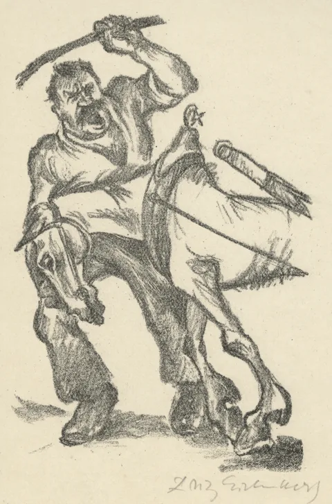 Fritz Eichenberg, Gulliver's Travels: Beating a Horse