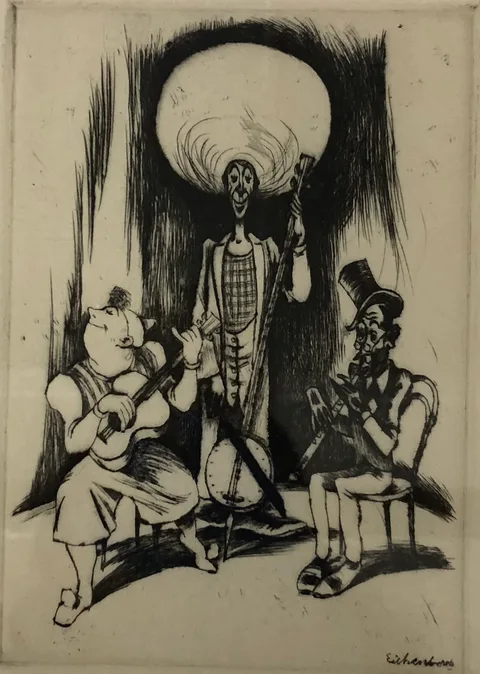 Fritz Eichenberg, Circus Musicians (State 1)