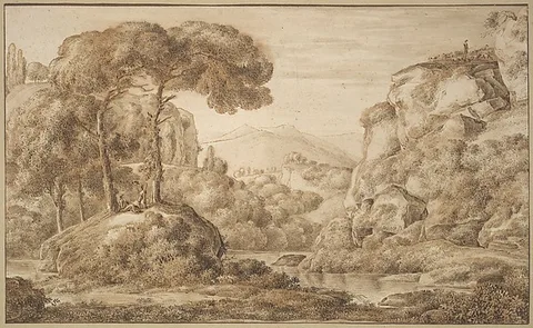 Franz Innocenz Kobell, Classical Landscape with Figures