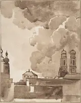 Franz Innocenz Kobell, View of Munich with Marienkirche on right