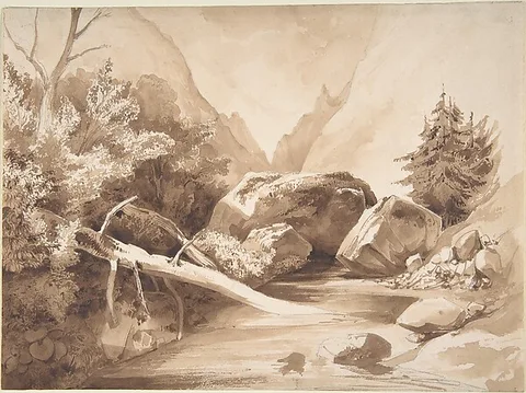 Franz Innocenz Kobell, Mountainous Landscape with a Brook