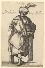 Matthäus Merian der Ältere, Melchior, after Three Magi series by Jacques Bellange