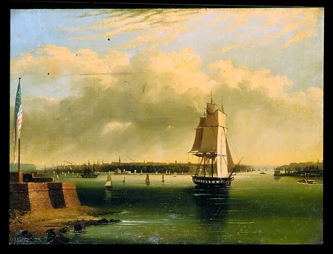 Edmund Coates, Bay and Harbor of New York from Bedlow's Island