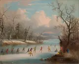 Edmund Coates, Indians Playing Lacrosse on the Ice
