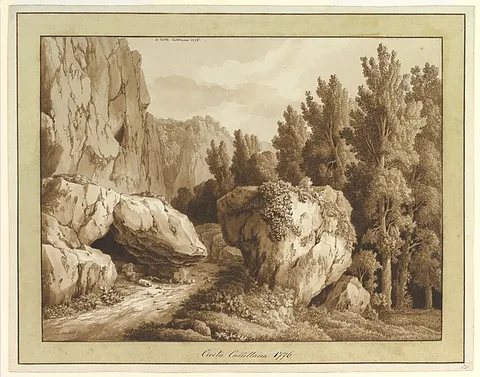 Jakob Philipp Hackert, A Rocky Landscape at Civita Castellana