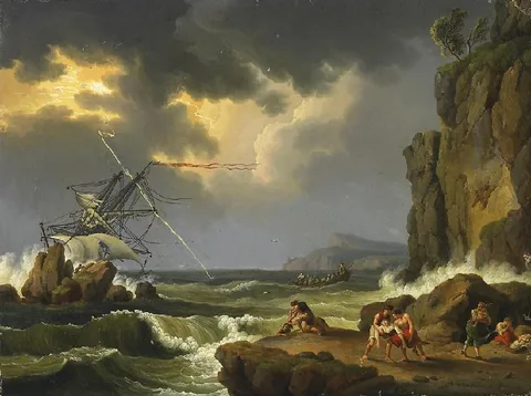 Jakob Philipp Hackert, Coastal landscape with Sea Storm