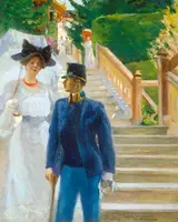 Vajda Zsigmond, Soldier and Lady with an Umbrella