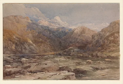 David Cox Snr., River Landscape in Wales