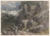David Cox Snr., Driving sheep in a rocky landscape