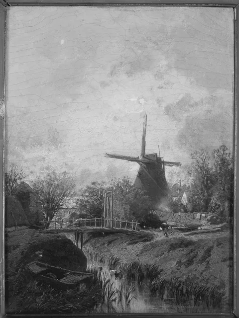 Eugène Deshayes, Landscape with a Mill