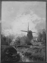 Eugène Deshayes, Landscape with a Mill