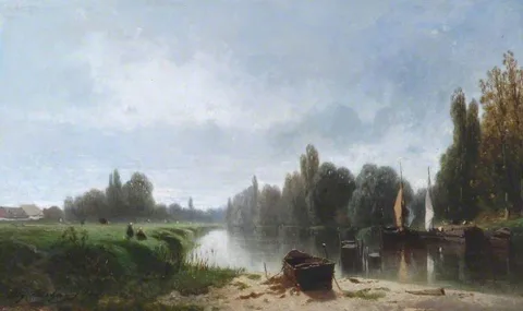 Eugène Deshayes, View on the Marne, France