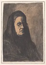 Augustin Théodule Ribot, Bust of a Woman Wearing a Pince-nez (Wife of the Artist)